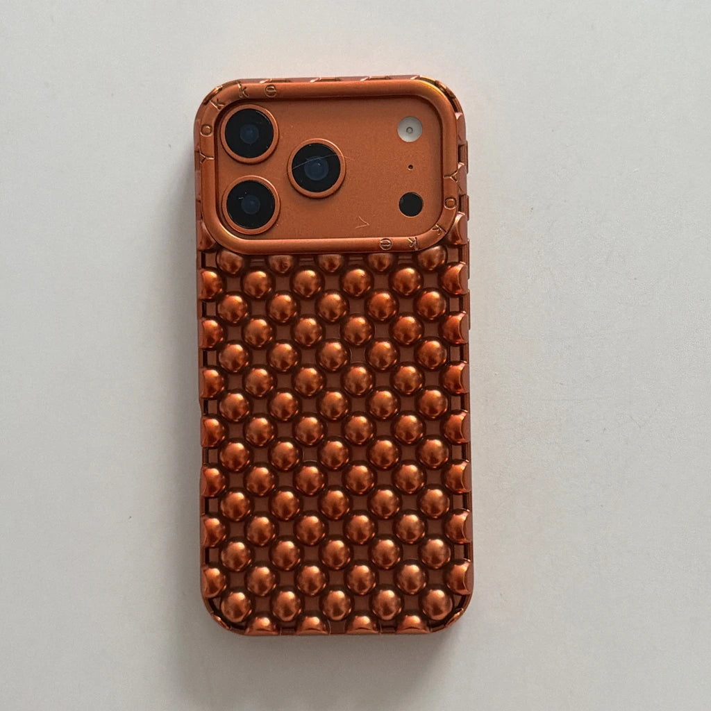 Hollow Out Pearl Round Bead Shockproof iPhone Case