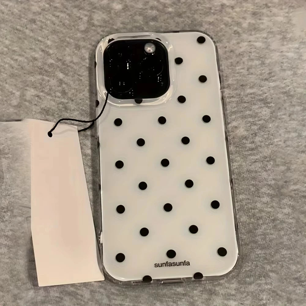Fashion Black White Polka Dot Pattern iPhone Case