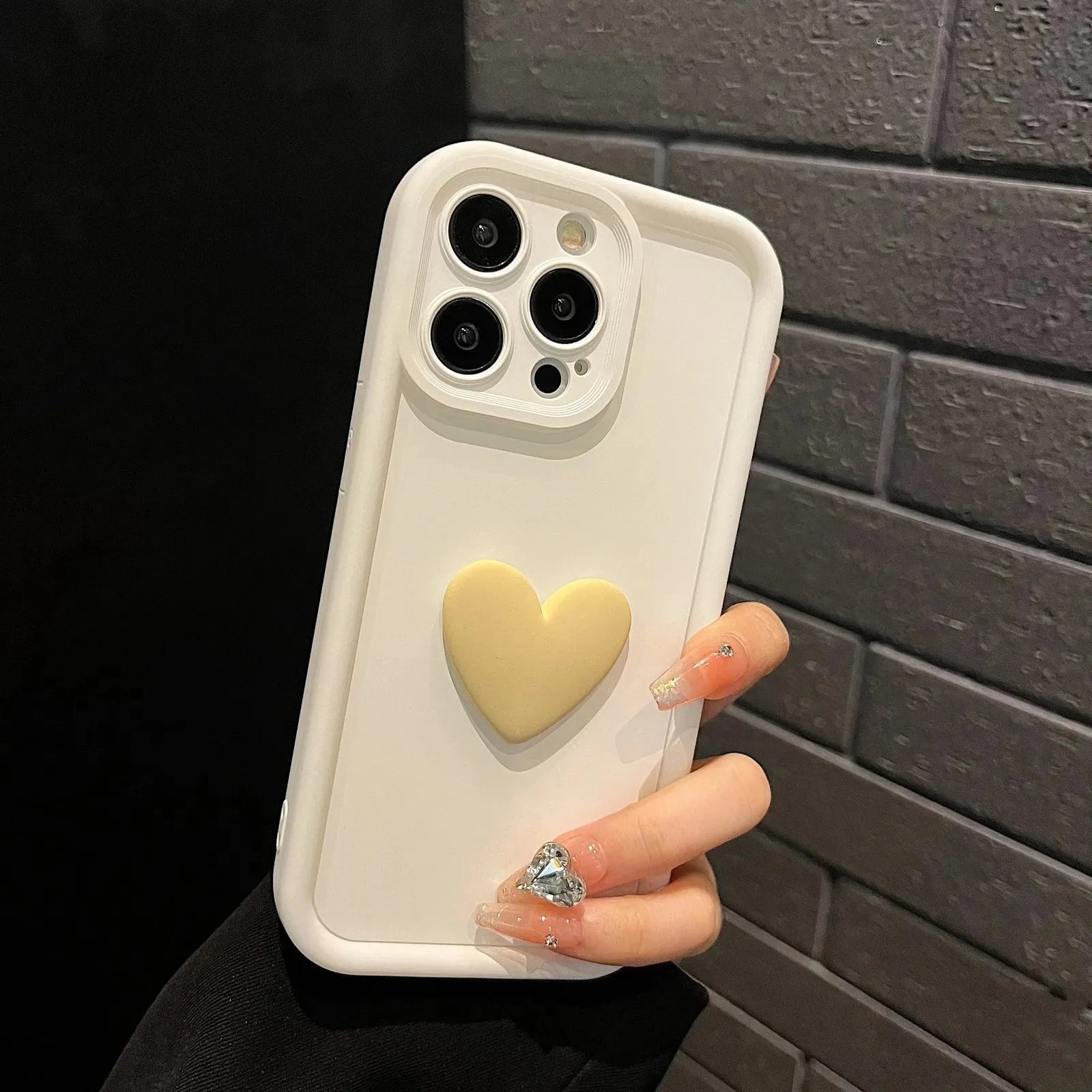 Cute 3D Love Heart Silicone iPhone Case