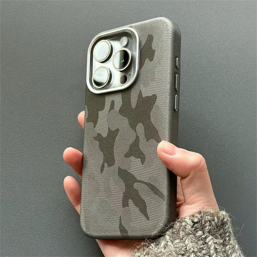 Leather Shockproof Armor Magnetic iPhone Case