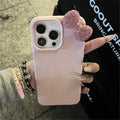 Rhinestone Bow Litchi Pattern Leather iPhone Case