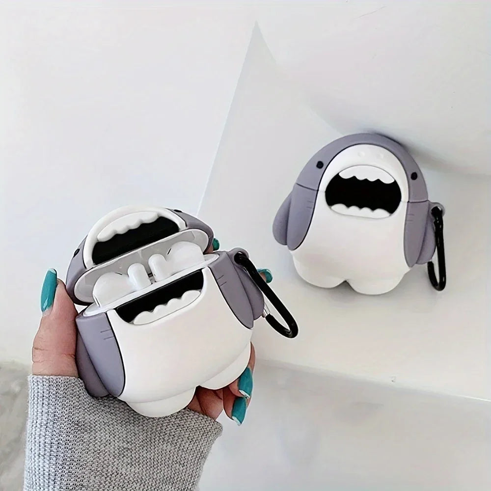 Cute Shark AirPods Silicone Case