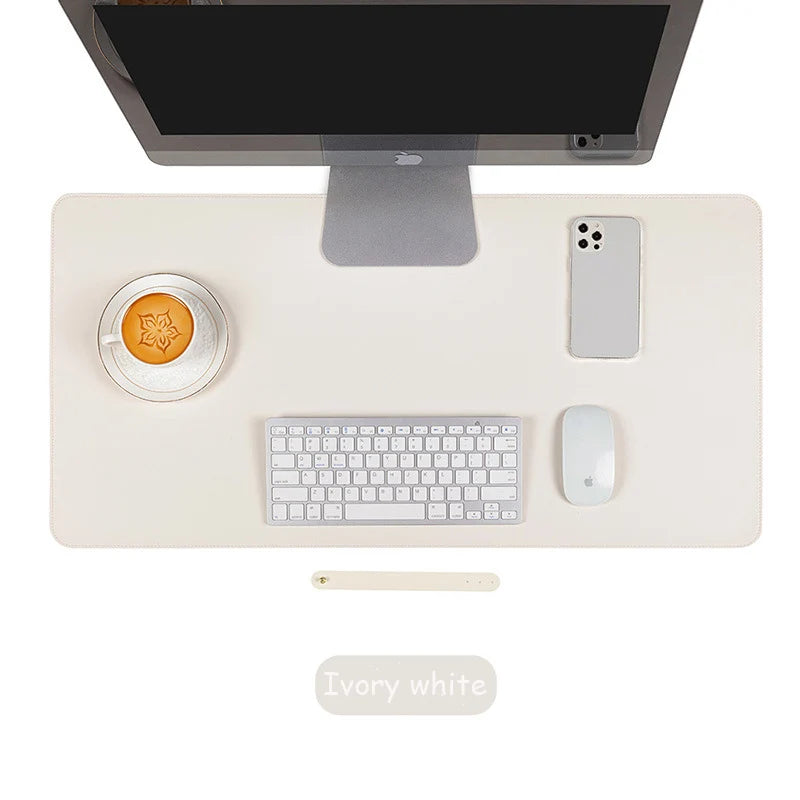 White PU Suede Gaming Mouse Pad Desk Mat