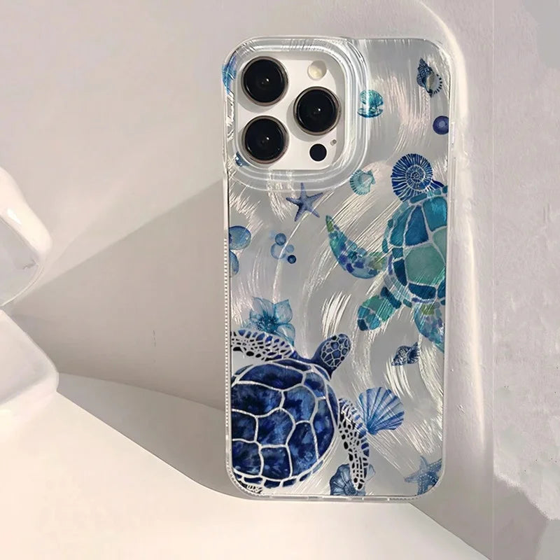 Summer Cool Turtle Pattern iPhone Case