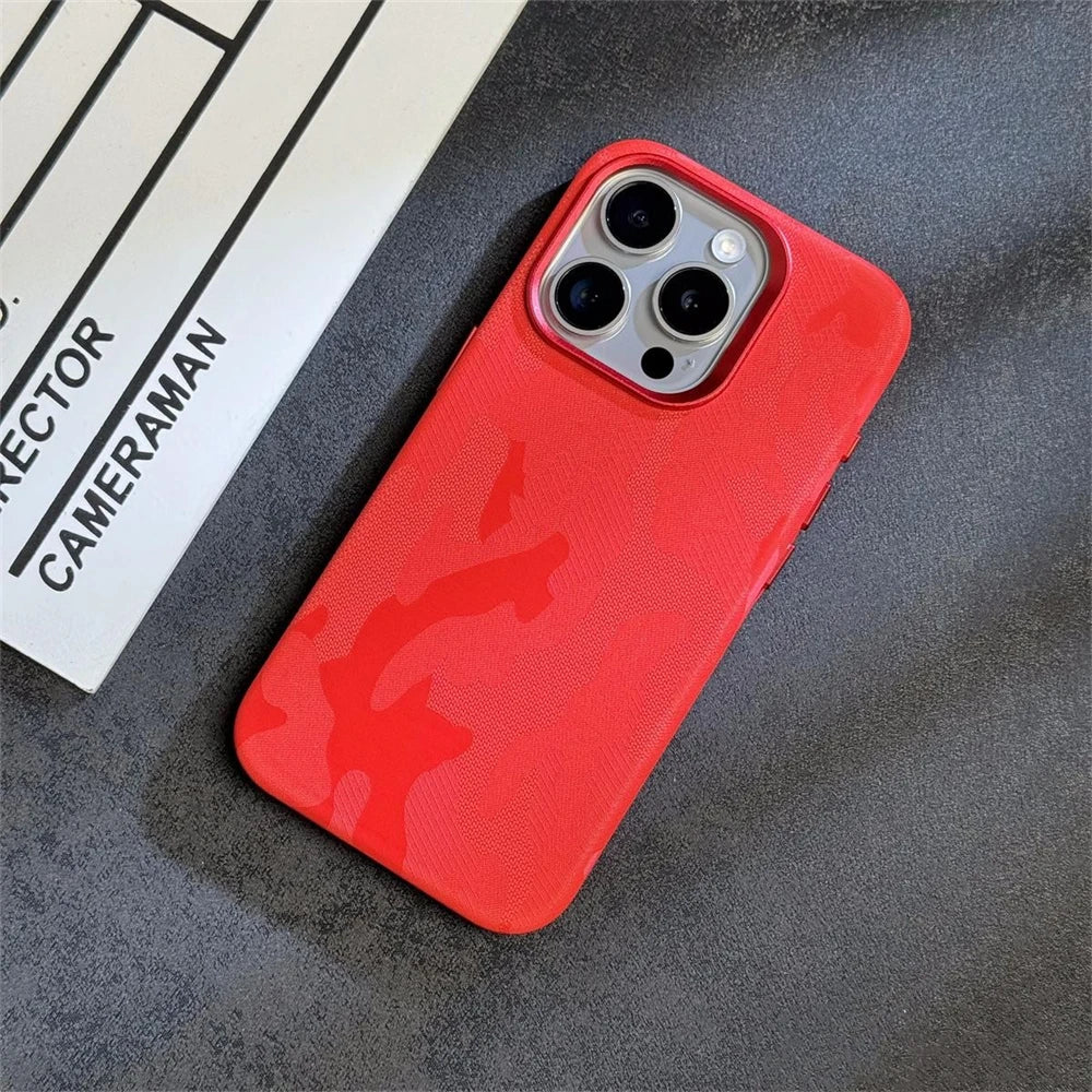 Leather Shockproof Armor Magnetic iPhone Case