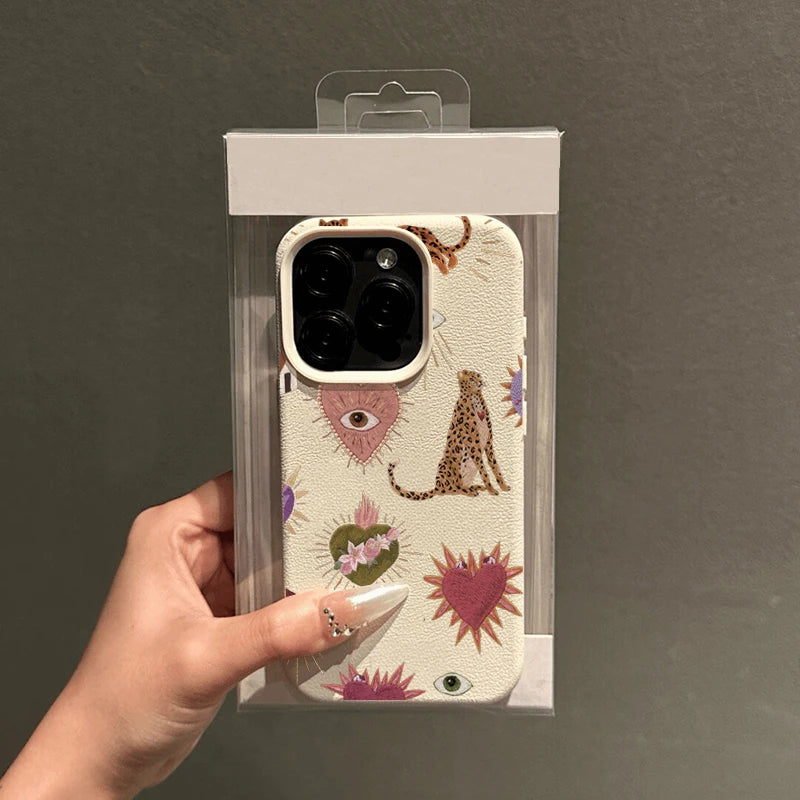 Leopard Lychee Pattern Silicone iPhone Case