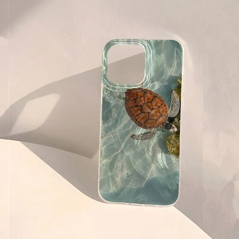 Summer Cool Turtle Pattern iPhone Case