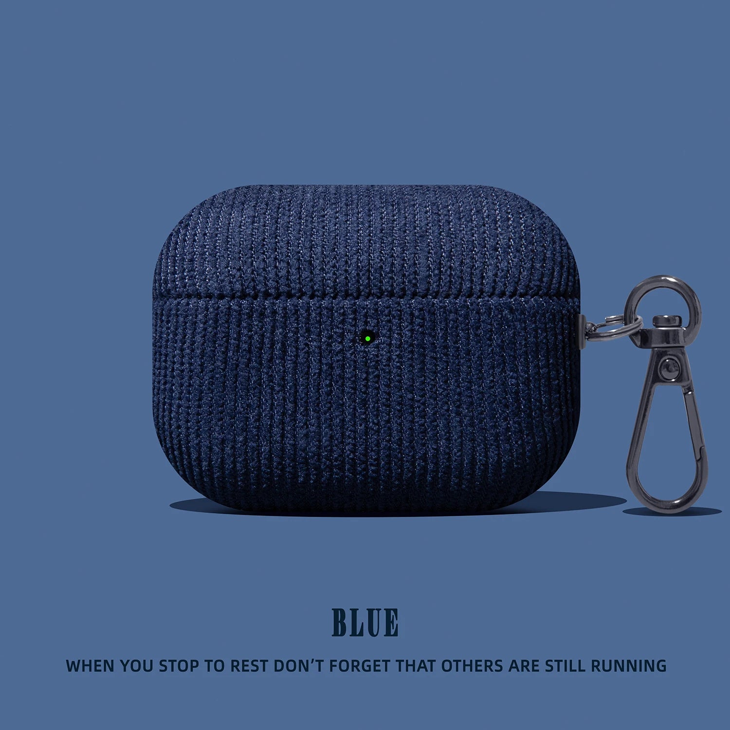 Corduroy AirPods Leather Case with Keychain