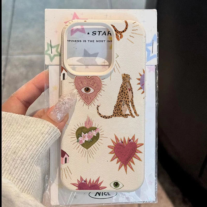 Leopard Lychee Pattern Silicone iPhone Case