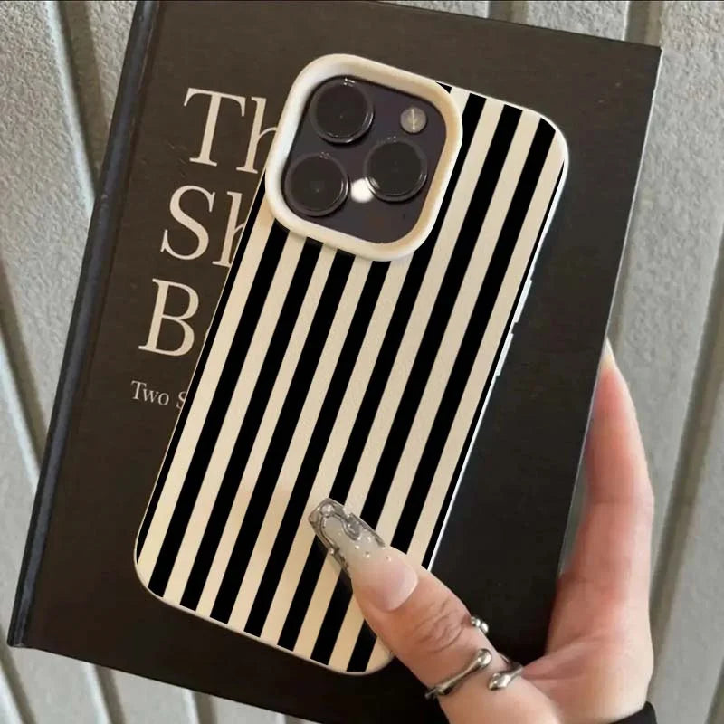 Colorful Striped Minimalist INS Couple iPhone Case
