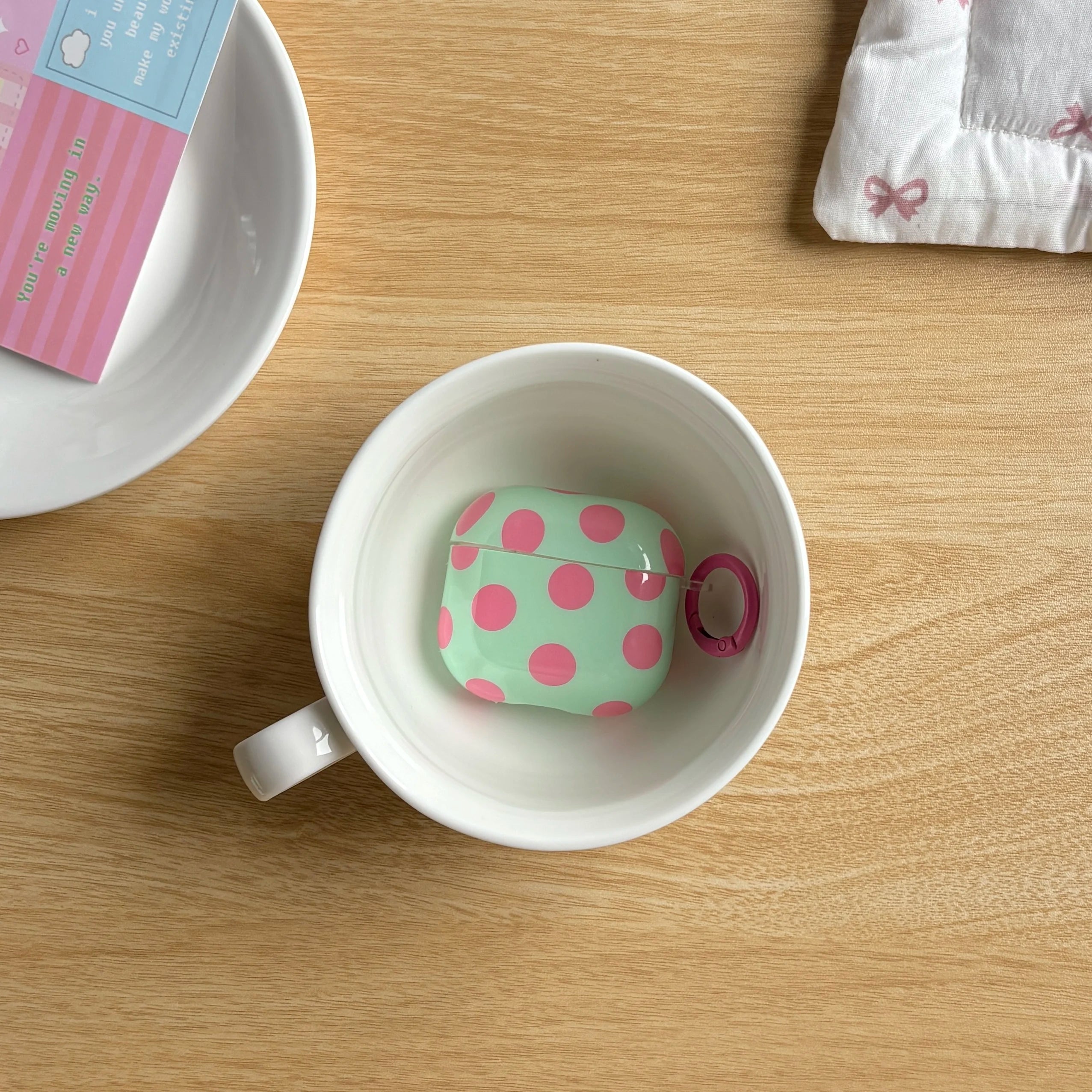 Polka Dot AirPods Case with Ring