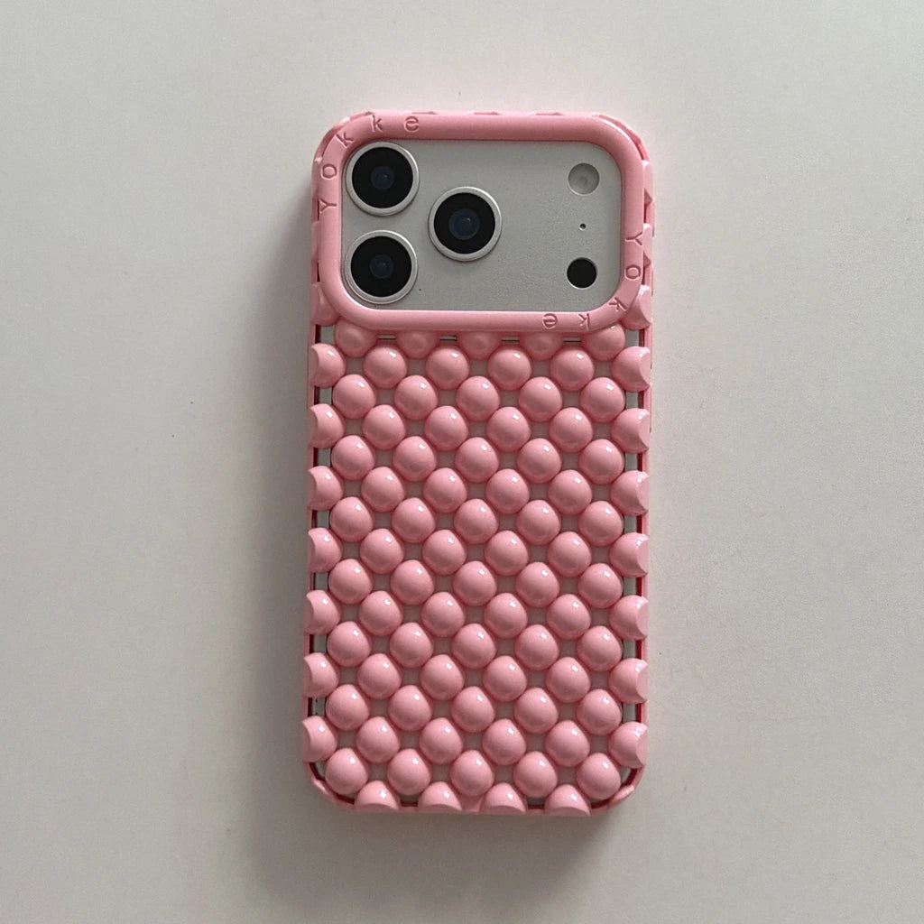 Hollow Out Pearl Round Bead Shockproof iPhone Case