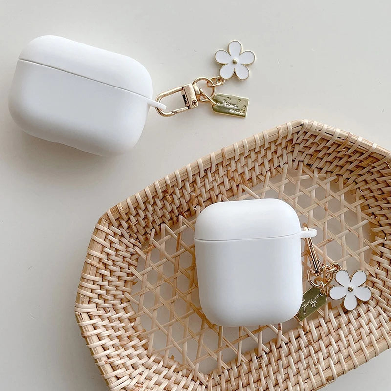 Pink Flower AirPods Silicone Case