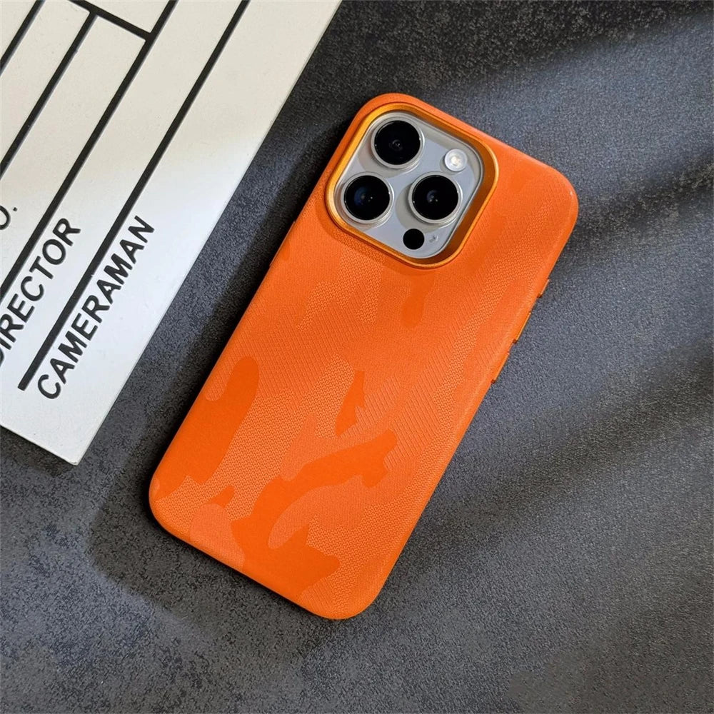 Leather Shockproof Armor Magnetic iPhone Case