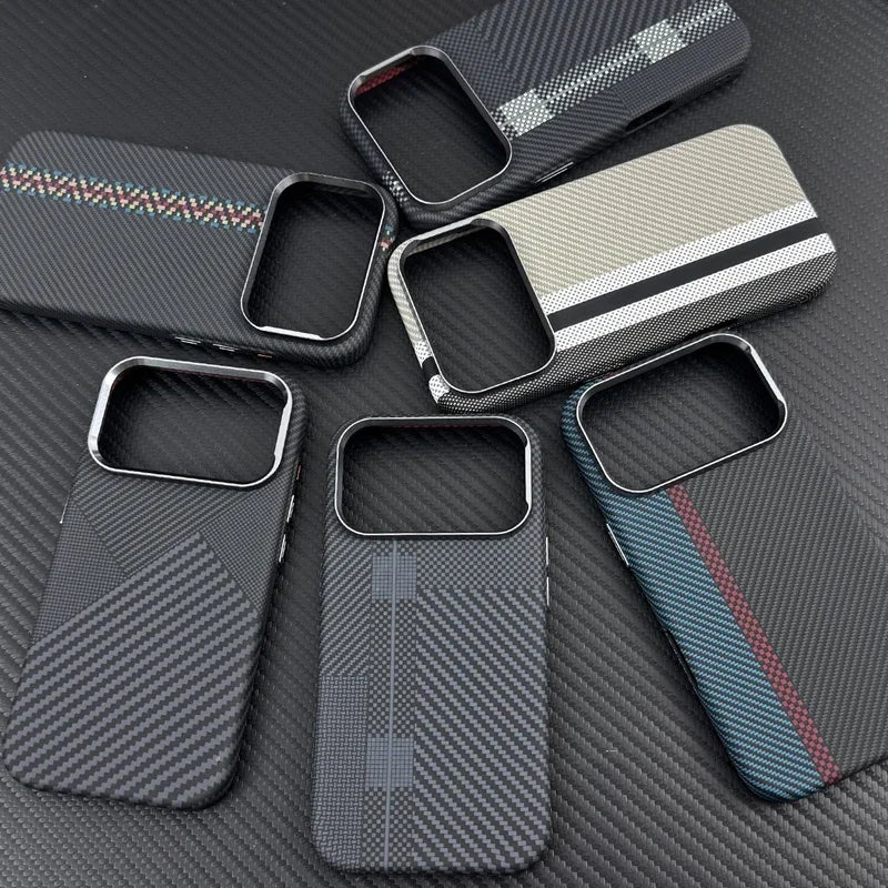 Magsafe Carbon Fiber Texture Armor iPhone Case