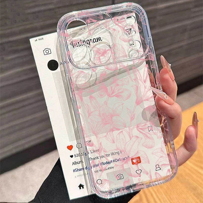 Simple Love Heart Bow Polka Dot Clear iPhone Case