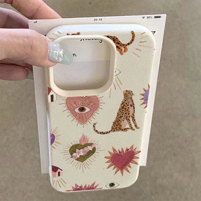 Leopard Lychee Pattern Silicone iPhone Case