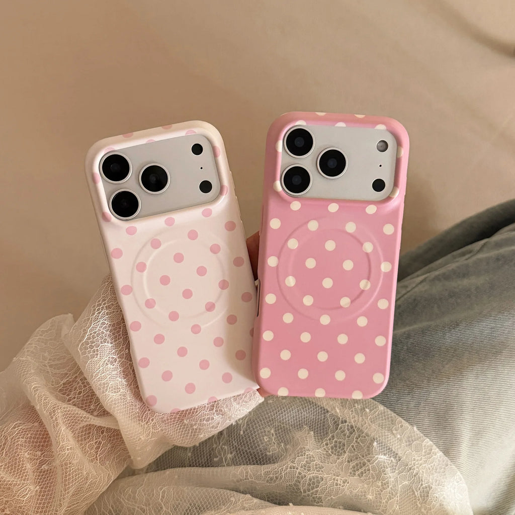 Full Screen Polka Dots Pattern Magnetic iPhone Case