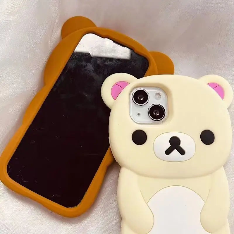 Bear Couple Silicone Cartoon iPhone Case