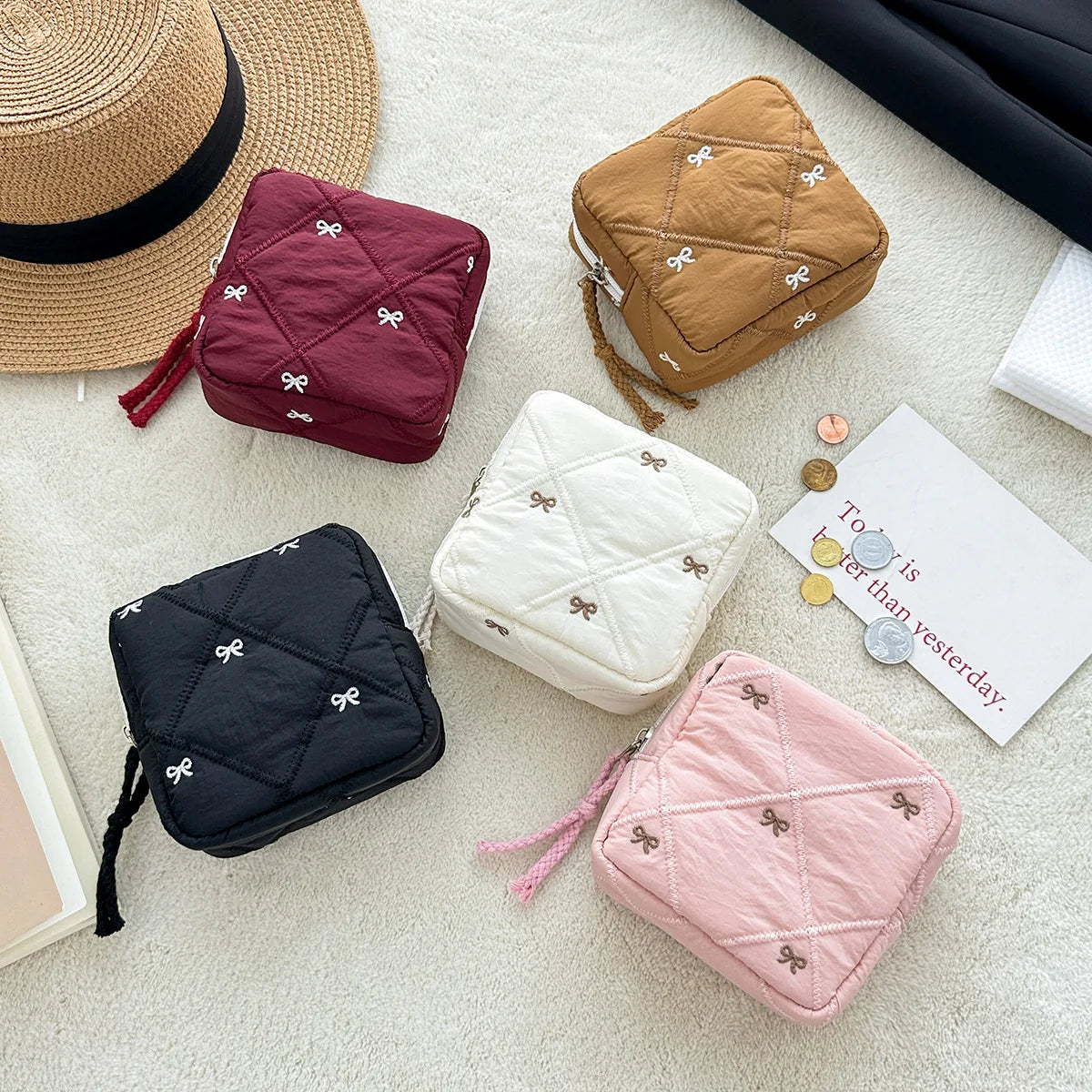 Cute Cartoon Sanitary Storage Bag with Bow