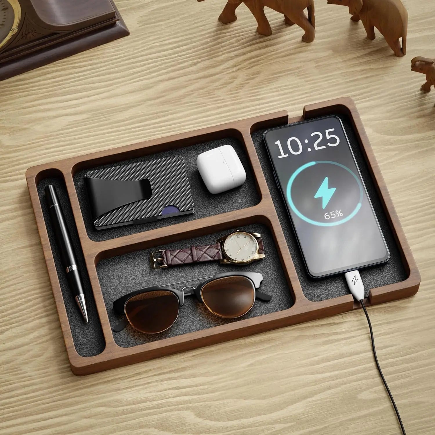 Wooden Desktop Storage Organizer Box
