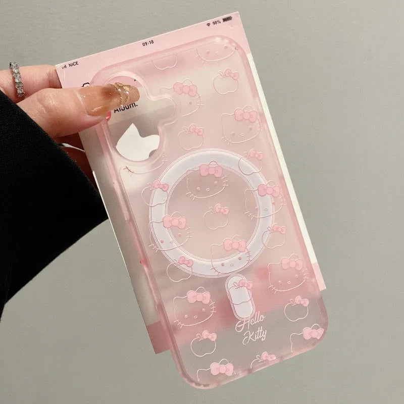 Cute Hello Kitty Magnetic Magsafe Wireless Charge iPhone Case