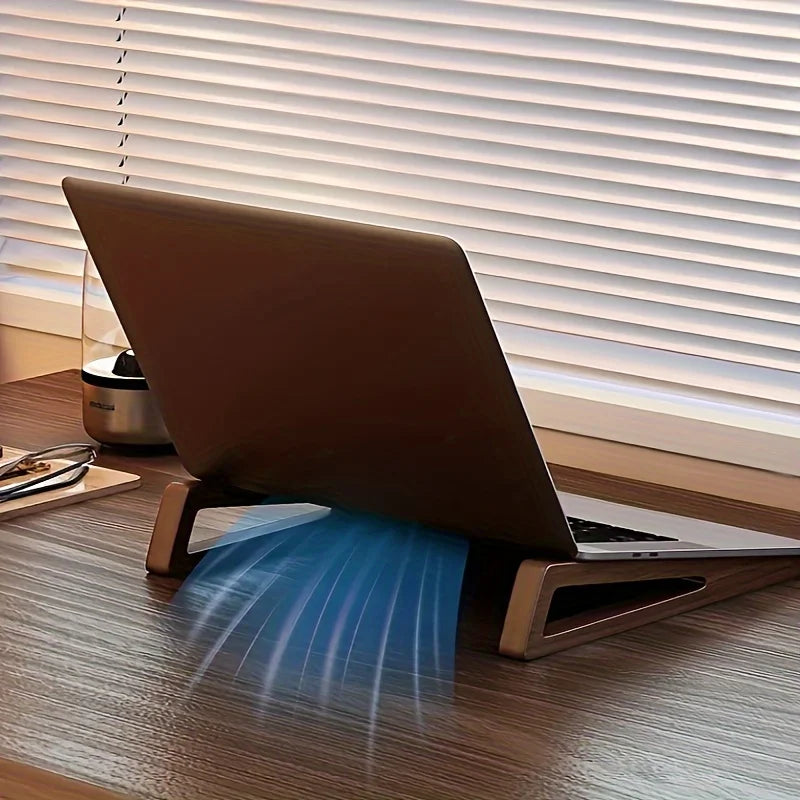 Portable Wooden Laptop Stand Foldable Ergonomic Cooling