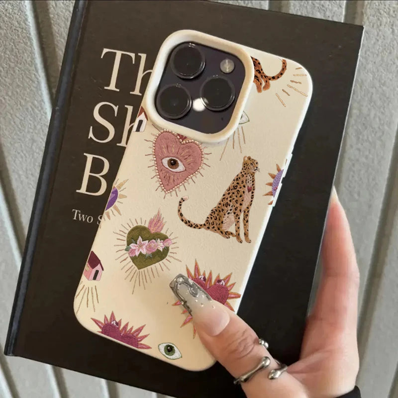 Leopard Lychee Pattern Silicone iPhone Case