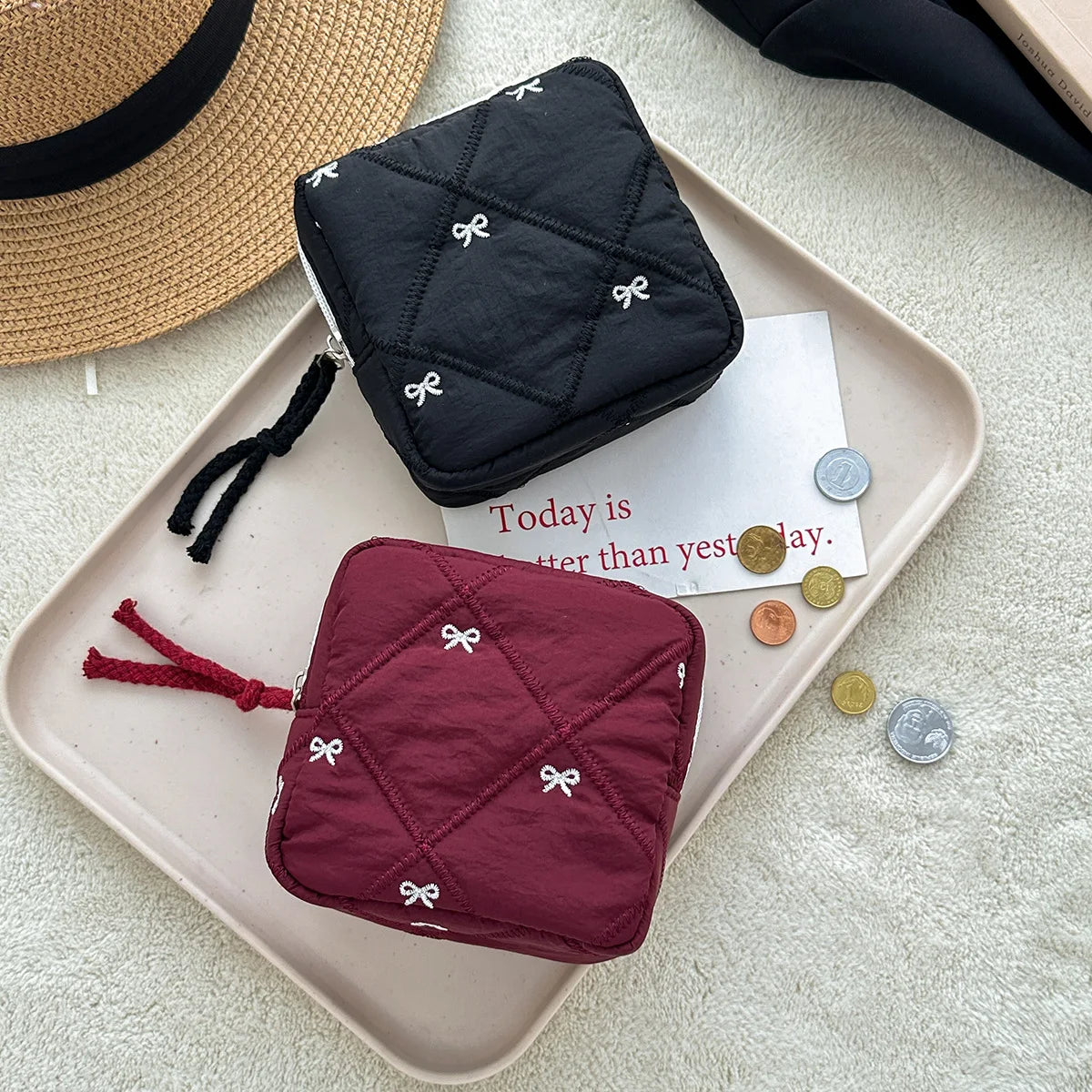 Cute Cartoon Sanitary Storage Bag with Bow