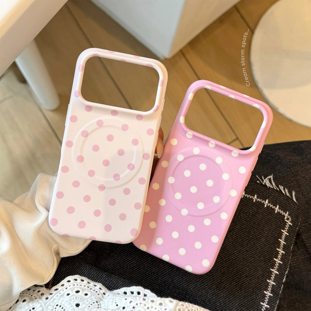 Full Screen Polka Dots Pattern Magnetic iPhone Case