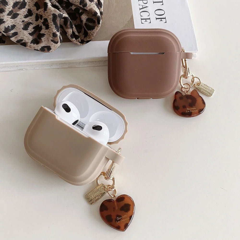 Leopard Cat AirPods Silicone Case with Keyring