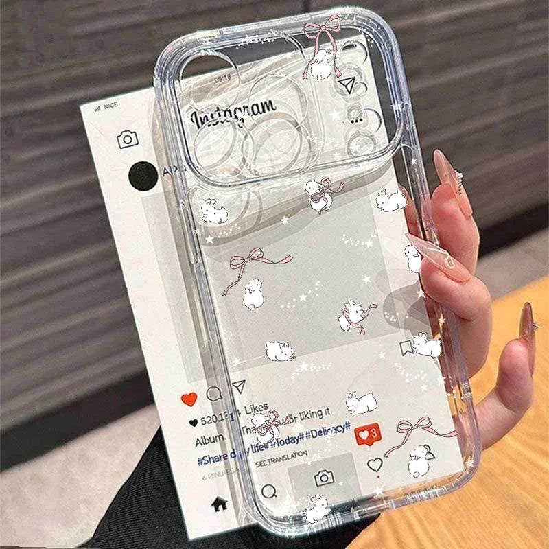 Simple Love Heart Bow Polka Dot Clear iPhone Case
