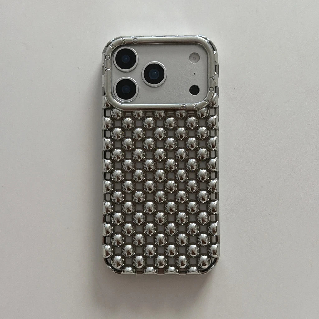 Hollow Out Pearl Round Bead Shockproof iPhone Case
