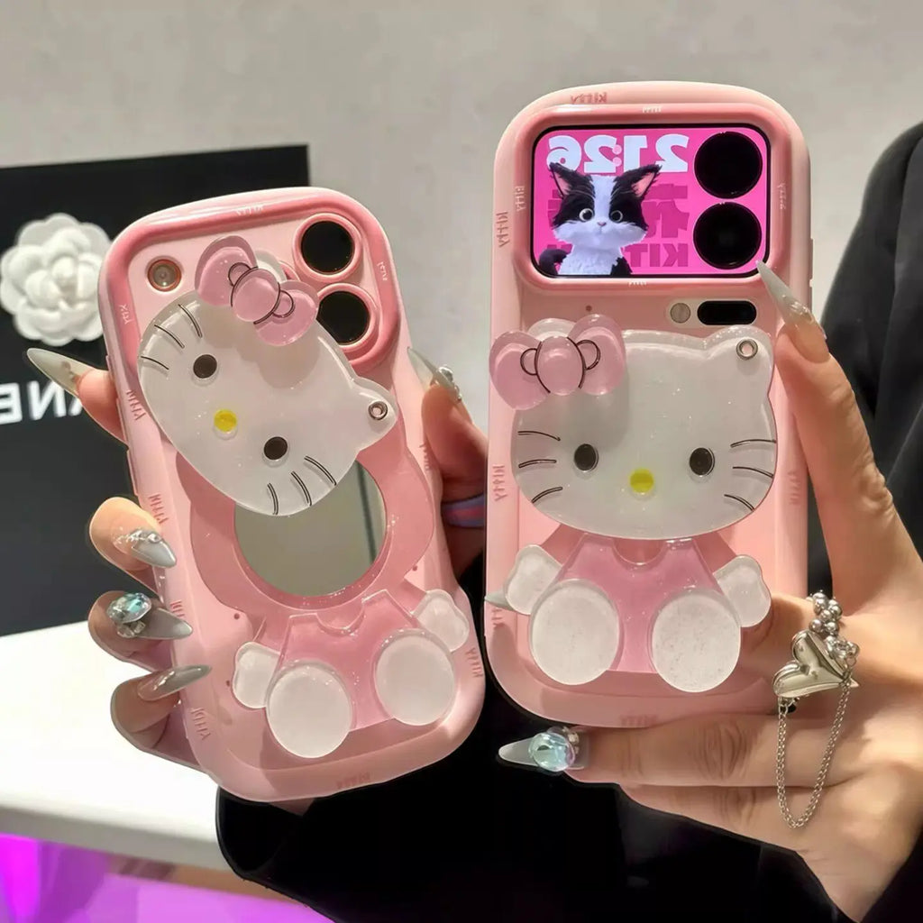 Hello Kitty Makeup Mirror Cat iPhone Case