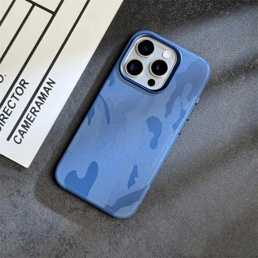 Leather Shockproof Armor Magnetic iPhone Case
