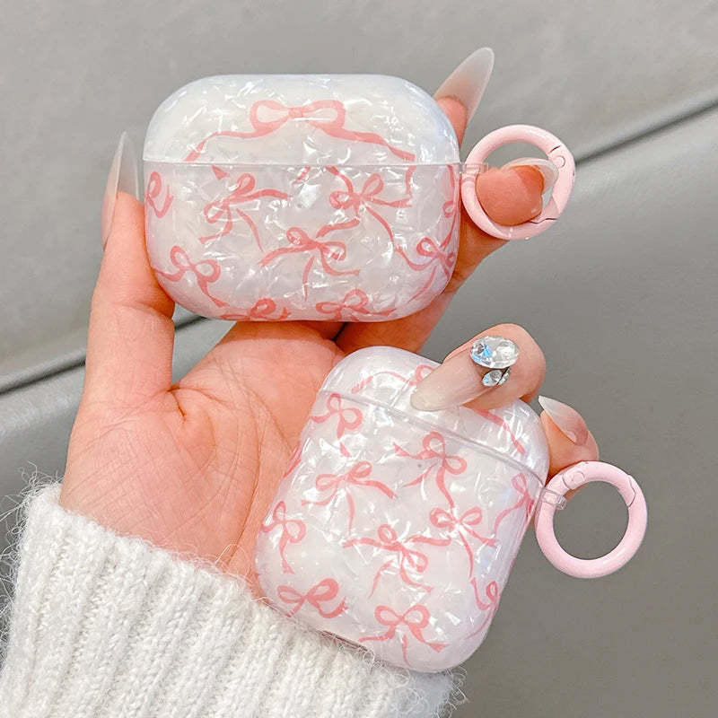 Glitter Bow AirPods Clear Case
