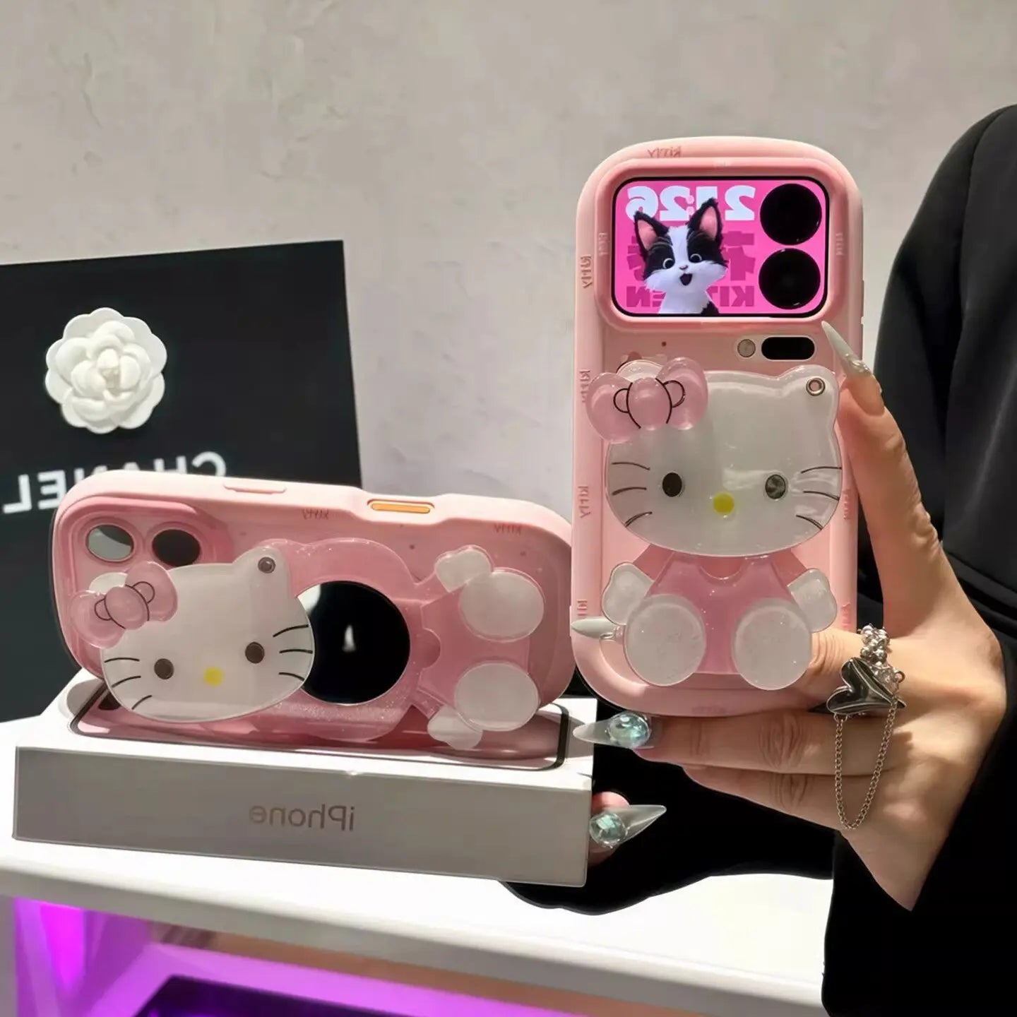 Hello Kitty Makeup Mirror Cat iPhone Case