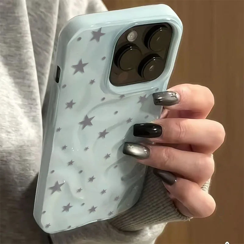 Minimalist Star Wave Texture iPhone Case