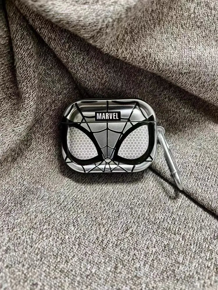 Silver Spiderman AirPods TPU Case with Lanyard