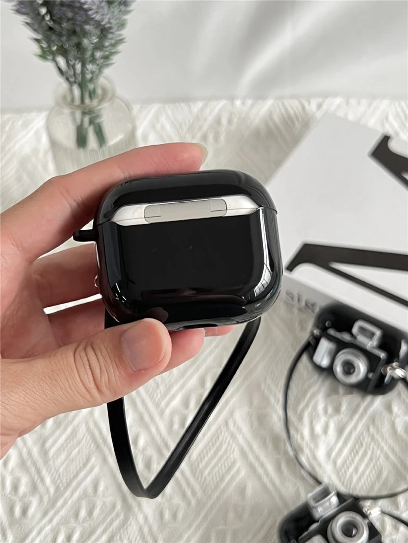 Camera AirPods Silicone Case with Strap