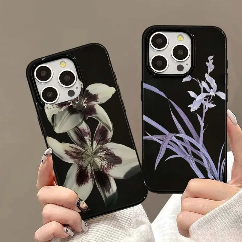 Orchid Flower Print Soft iPhone Case