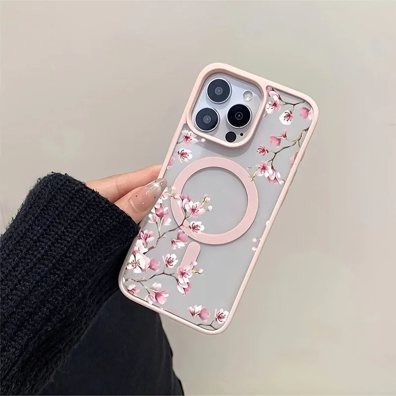 Cherry Elegant Floral Background Design Magnetic iPhone Case