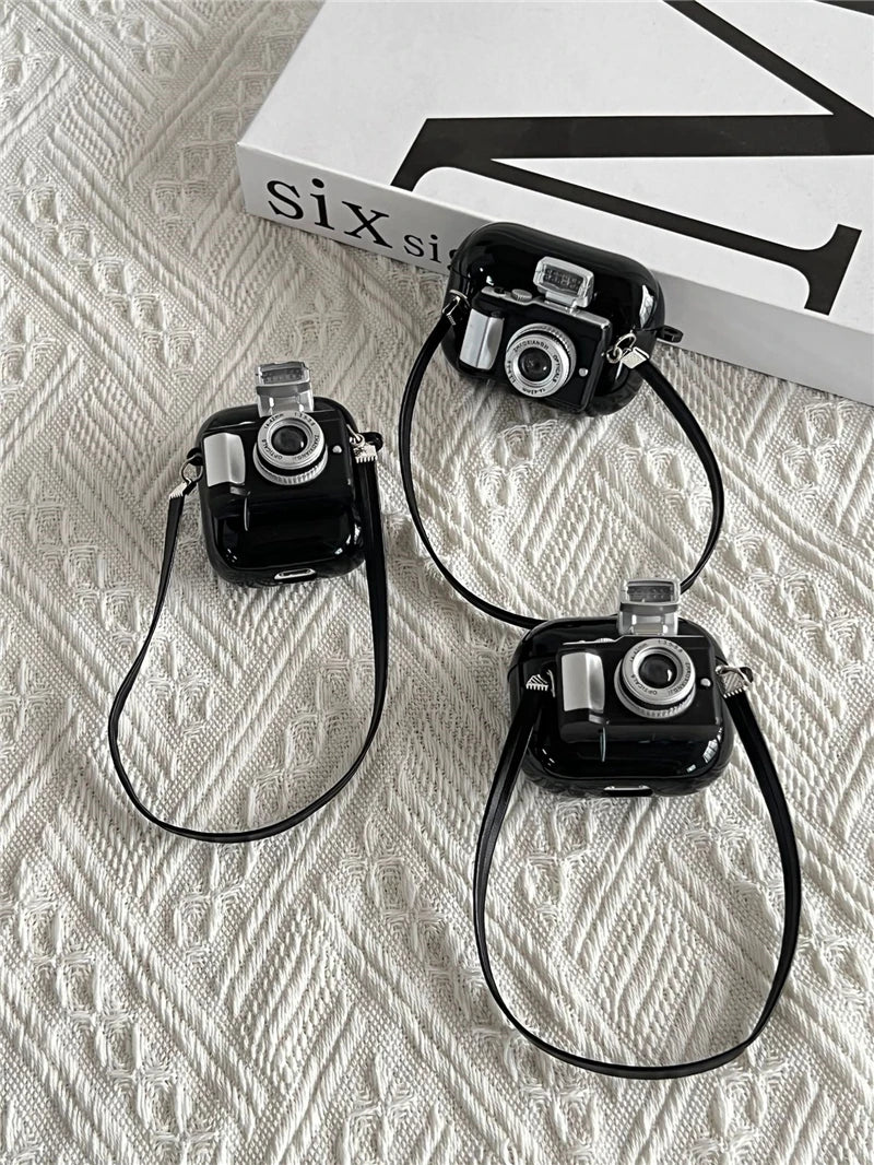 Camera AirPods Silicone Case with Strap