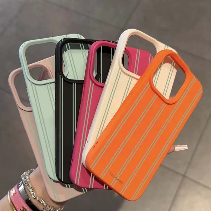 The Green Stripe Lichee Pattern iPhone Case