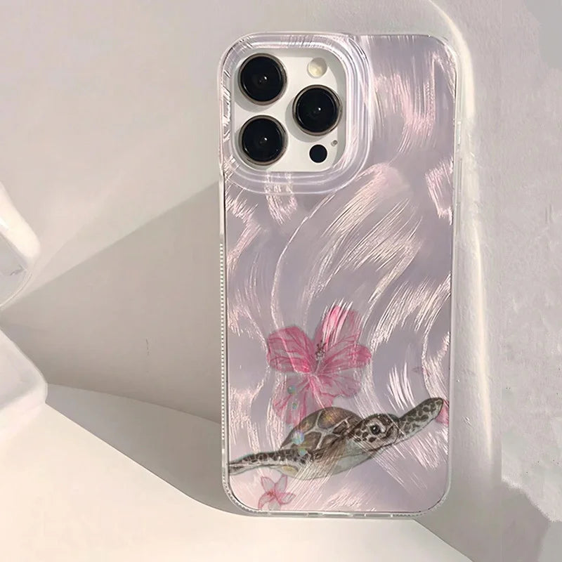 Summer Cool Turtle Pattern iPhone Case