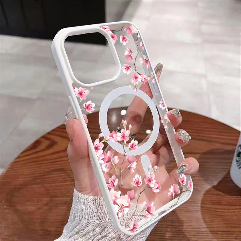 Cherry Elegant Floral Background Design Magnetic iPhone Case
