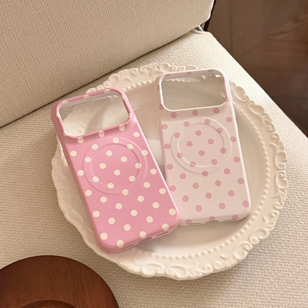 Full Screen Polka Dots Pattern Magnetic iPhone Case