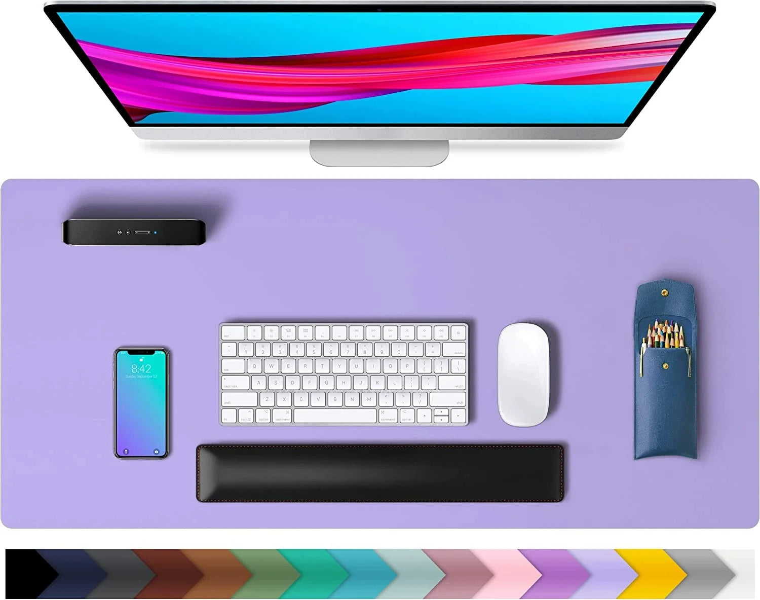PU Leather Desk Mat 600x300mm Waterproof Mouse Pad