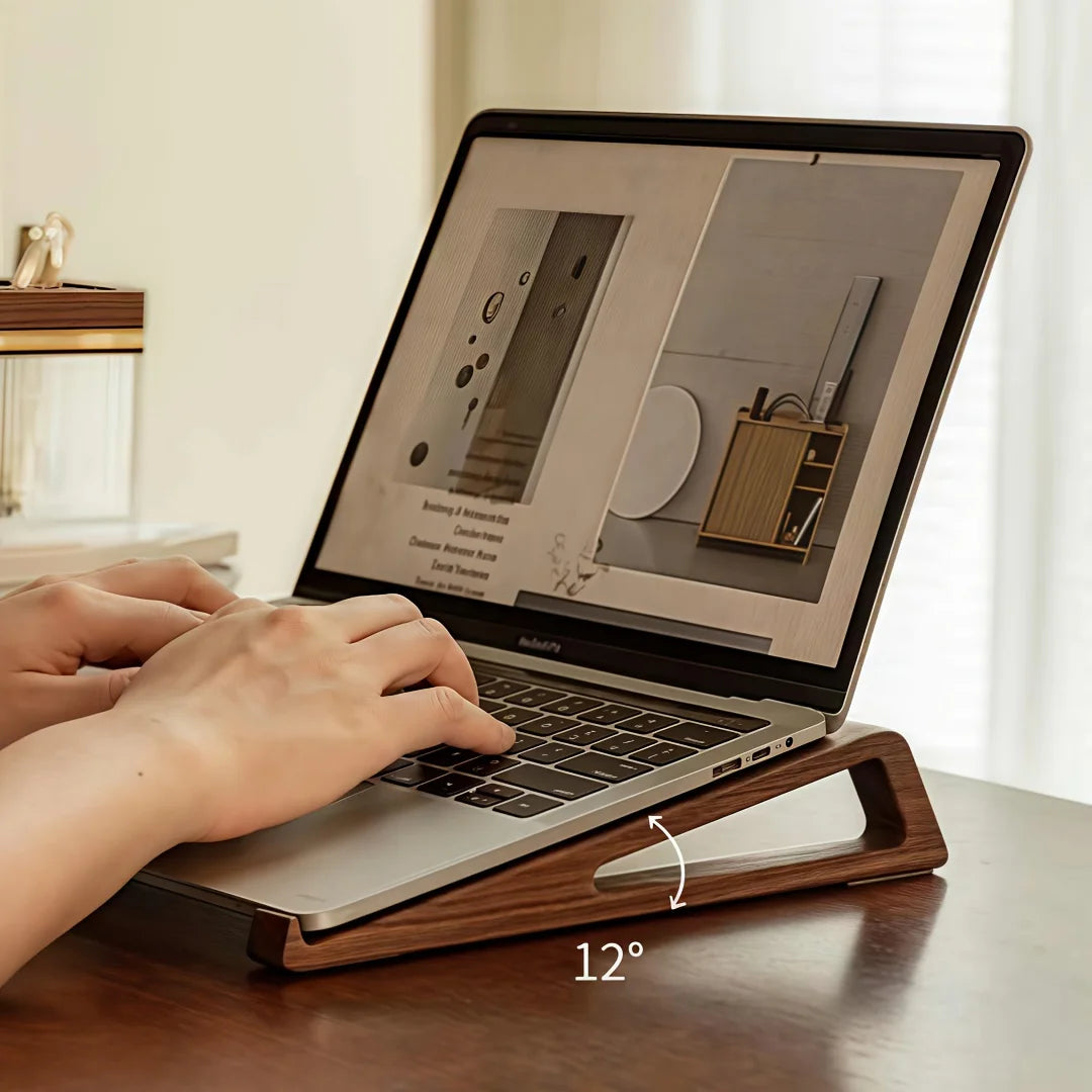 Portable Wooden Laptop Stand Foldable Ergonomic Cooling