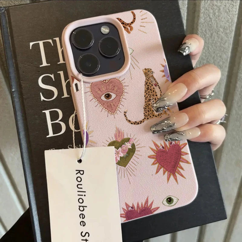 Leopard Lychee Pattern Silicone iPhone Case